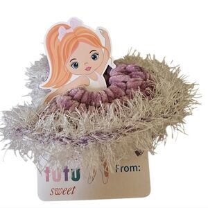 Handmade Crochet Kids Scrunchie Purple Chenille Eyelash Yarn Hair Tie Bun Cover